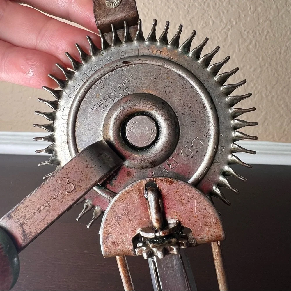 Antique Egg Beater Hand Crank, 1920’s, LADD Beater Stainless Steel, United Royal